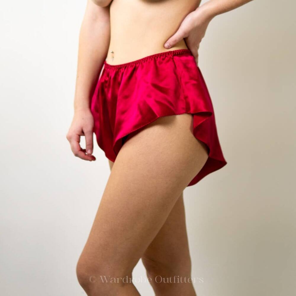 Vintage 90s Victoria's Secret Gold Label High Cut Lingerie Sleep Shorts - M - Picture 5 of 9